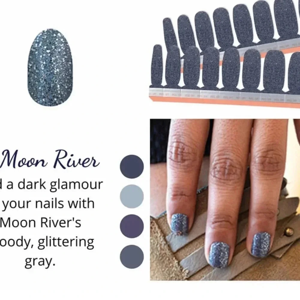 Color street nail strips in Moon River Glitter - Picture 6 of 6